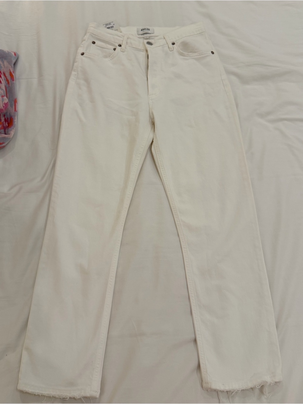 AGOLDE Off-White Straight Leg Jeans